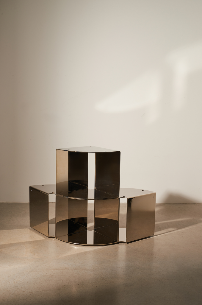 LELLO NICKEL PLATED modular table in nickel-plated aluminium - view 3