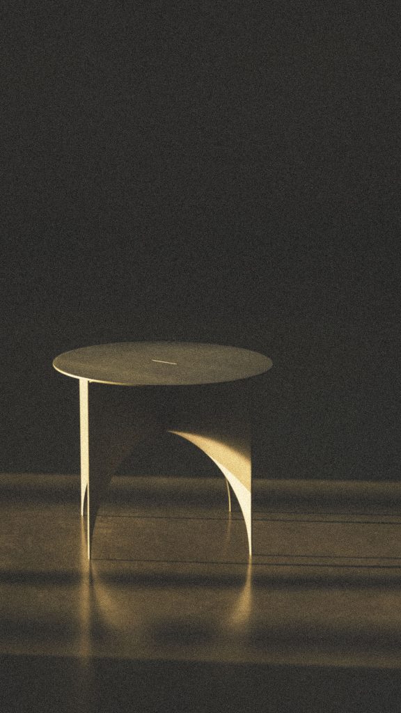 LINO side table in satin aluminium - view 2
