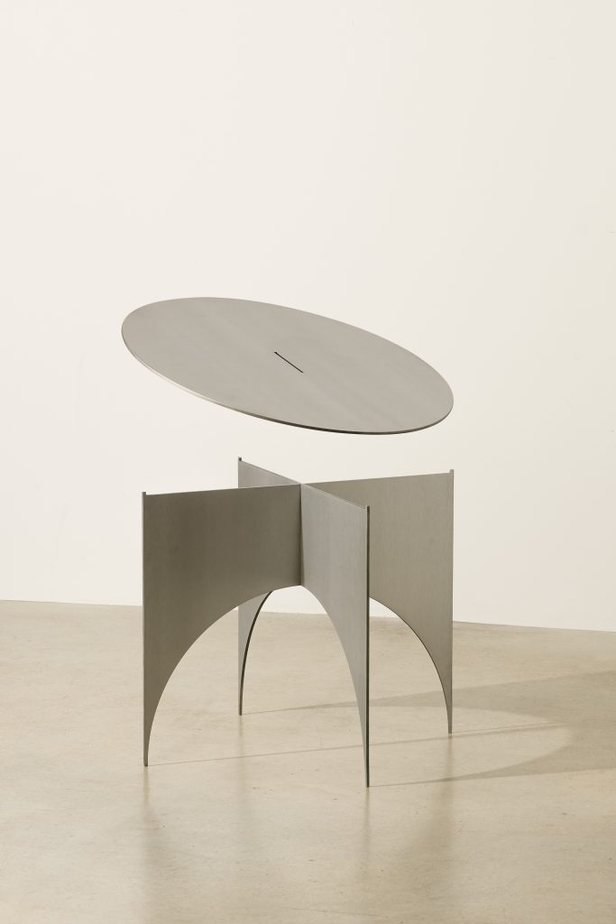 LINO side table in satin aluminium - view 4