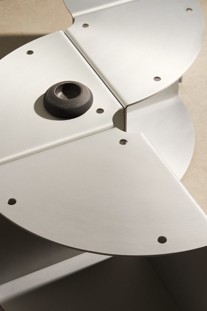 LELLO SATIN modular table in satin aluminium - view 6