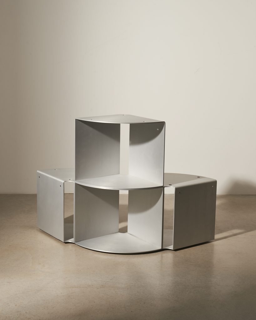 LELLO SATIN modular table in satin aluminium - view 4