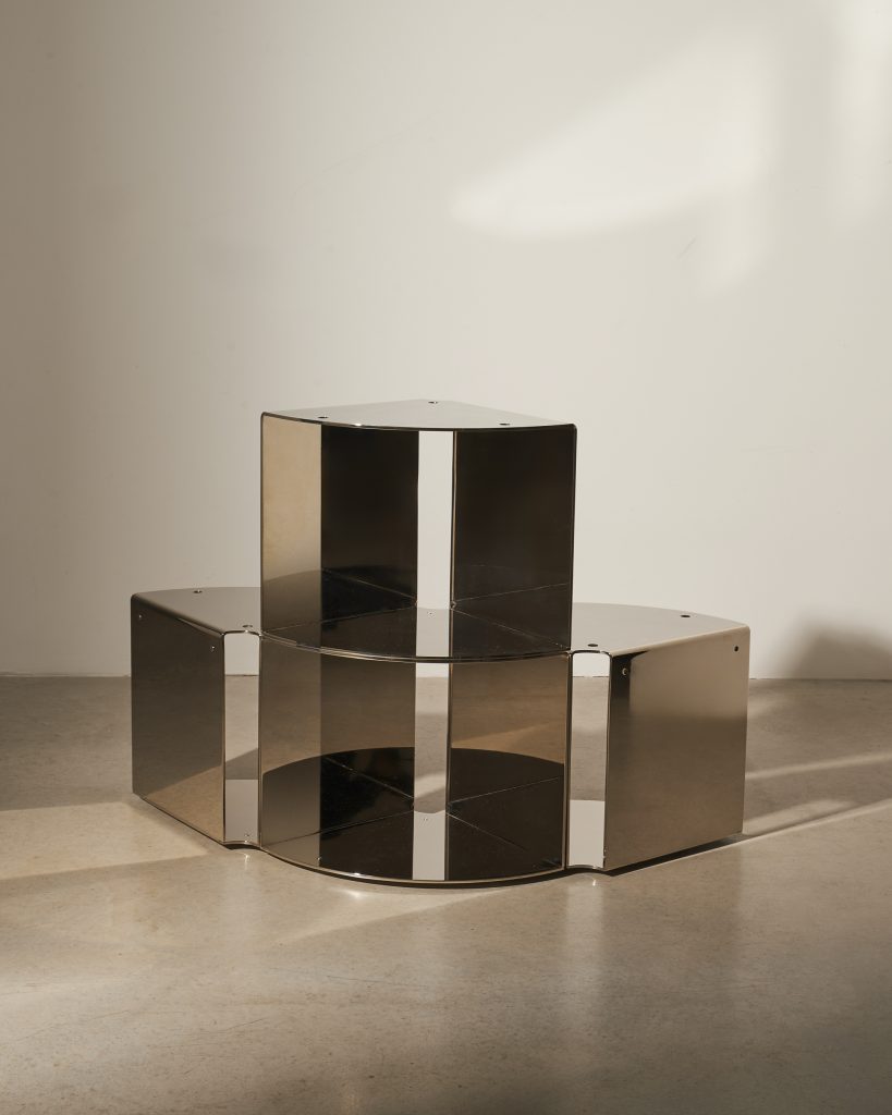 LELLO NICKEL PLATED modular table in nickel-plated aluminium - view 5